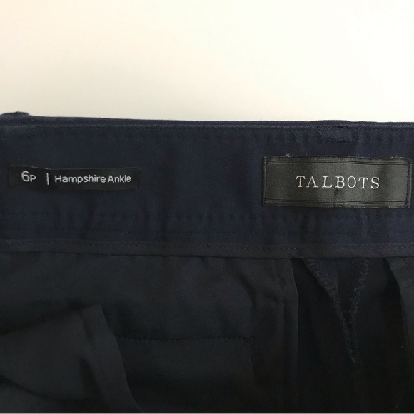 Talbots Hampshire Ankle Pants Straight Leg Cotton Blend Navy Size 6P - Picture 6 of 13